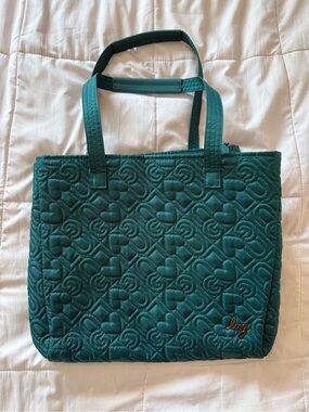 AVION LOVE in Teal Quilted Tote Bag
